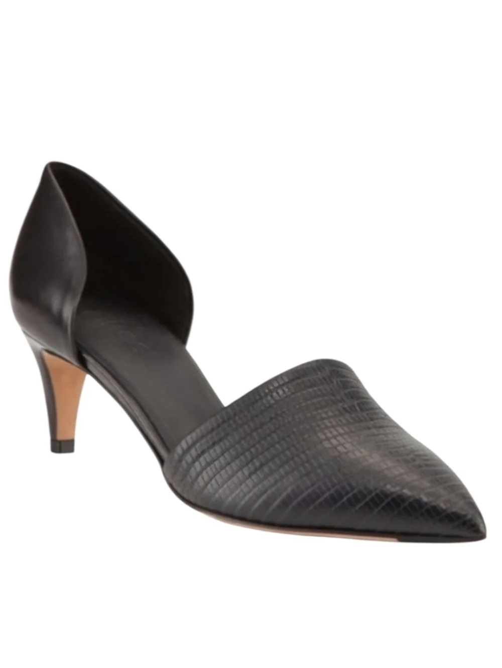 Vince Aurelian Leather D’Orsay Kitten Heels Shoes